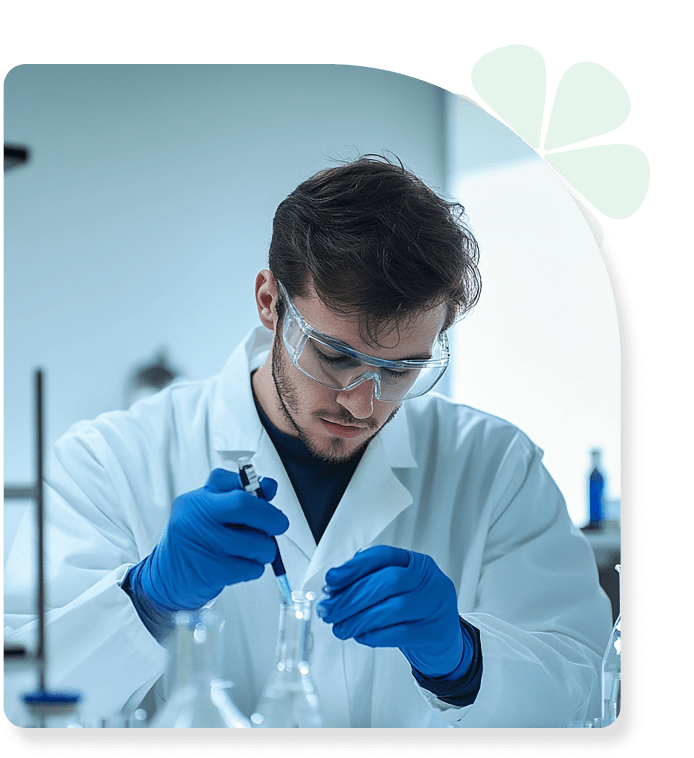 Scientist working with laboratory equipment