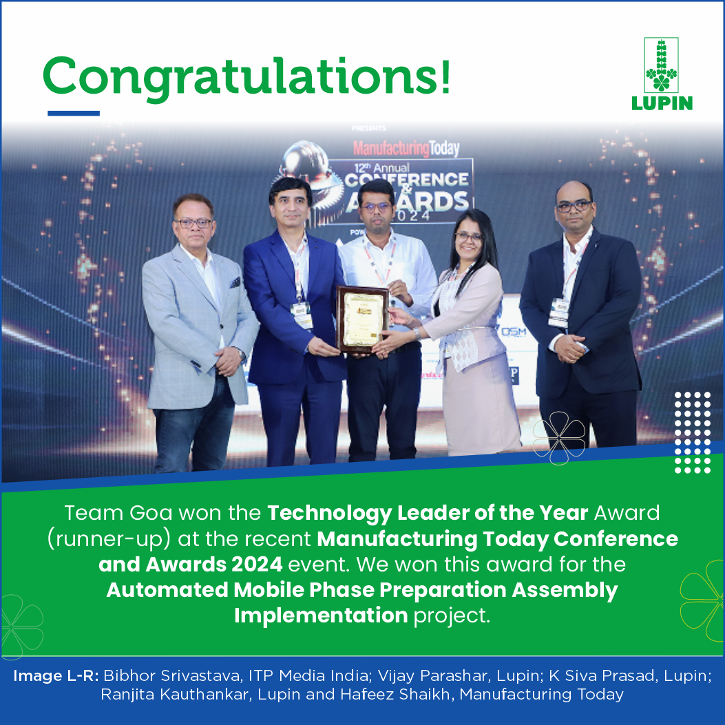 Goa Team Won the Technology Leader of the Year Award (runner-up) at the Manufacturing Today Conference and Awards 2024 event