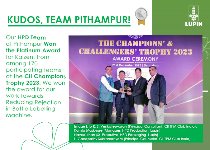 Team Pithampur Wins Platinum Award At CII Champions Trophy!