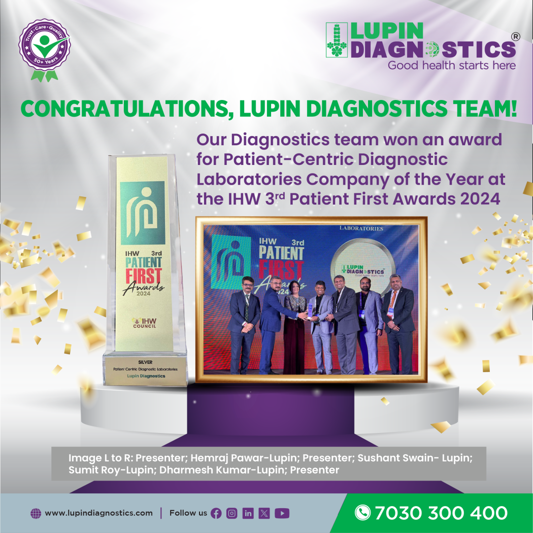 Our Diagnostics team won an award for Patient-Centric Diagnostic Laboratories Company of the Year at the IHW 3rd Patient First Awards 2024